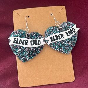 “Elder Emo” Glitter Earrings 🖤☠️